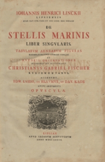 De stellis marinis liber singvlaris. Tabvlarvm Aenearvm figvras