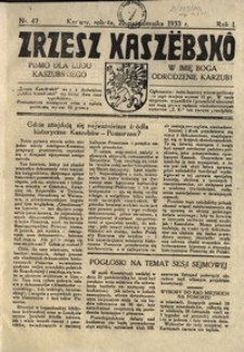 Zrzesz Kasz&euml;bsk&ocirc;. Pismo dla ludu kaszubskiego. W imię Boga odrodzenie Kaszub!, nr.42, 1933