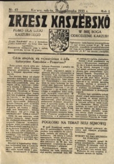 Zrzesz Kaszëbskô. Pismo dla ludu kaszubskiego. W imię Boga odrodzenie Kaszub!, nr.42, 1933