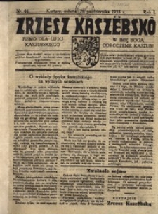 Zrzesz Kaszëbskô. Pismo dla ludu kaszubskiego. W imię Boga odrodzenie Kaszub!, nr.44, 1933