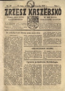 Zrzesz Kaszëbskô. Pismo dla ludu kaszubskiego. W imię Boga odrodzenie Kaszub!, nr.48, 1933