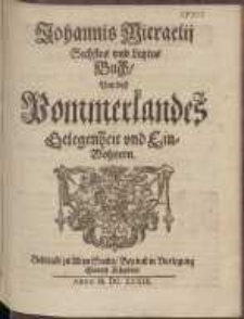Johannis Micraelij Sechstes vnd Letztes Buch, Von deß Pommerlandes Gelegenheit und Einwohnern. B. 6