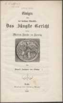 Einiges &uuml;ber das ber&uuml;hmte Altarbild: Das J&uuml;ngste Gericht in der Marien-Kirche zu Danzig