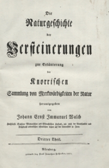 Die Naturgeschichte der Versteinerungen zur Erlauterung der Knorrichen Sammlung von Merckwurdigkeiten der Natur. T. 3-4