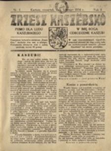 Zrzesz Kaszëbskô. Pismo dla ludu kaszubskiego. W imię Boga odrodzenie Kaszub!, nr.1, 1934