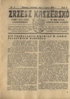 Zrzesz Kasz&euml;bsk&ocirc;. Pismo dla ludu kaszubskiego. W imię Boga odrodzenie Kaszub!, nr.3, 1934