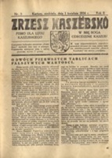 Zrzesz Kasz&euml;bsk&ocirc;. Pismo dla ludu kaszubskiego. W imię Boga odrodzenie Kaszub!, nr.5, 1934