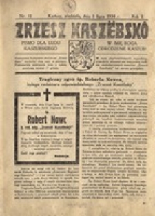 Zrzesz Kasz&euml;bsk&ocirc;. Pismo dla ludu kaszubskiego. W imię Boga odrodzenie Kaszub!, nr.11, 1934