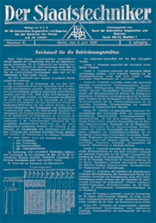 Deutsche Techniker-Zeitung : Bundeszeitschrift der technischen Angestellten und Beamten, Jg. 2, Nr. 1-39 (1920)