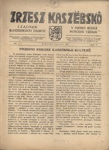 Zrzesz Kasz&euml;bsk&ocirc;. Cządnjik Kaszebskjich. V Mjono Boskji Norodni Vzenjik, nr.8, 1937