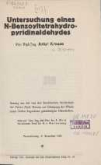 Untersuchung eines N-Benzoyltetrahydropyridinaldehydes