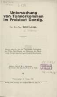 Untersuchung von Tonvorkommen im Freistaat Danzig