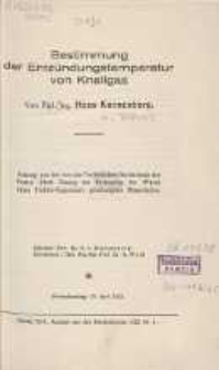 Bestimmung der Entz&uuml;ndungstemperatur von Knallgas