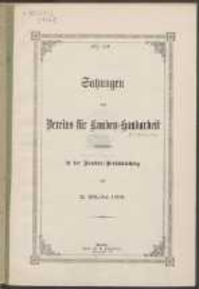 Satzungen des Vereins für Knaben-Handarbeit : beschlossen in der Vereins-Versammlung : am 11. Oktober 1889