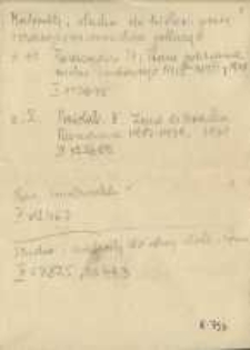 Fiszki - notatki, kwerendy, przypisy dotyczące Aleksandra Majkowskiego