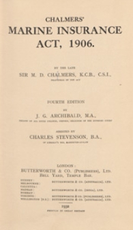 Chalmers' Marine insurance act, 1906