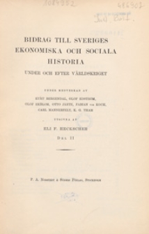 Bidrag till Sveriges ekonomiska och sociala historia under och efter v&auml;rldskriget. D. 2