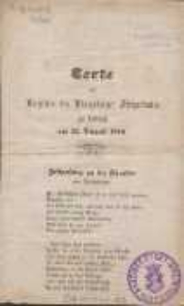 Texte zur Nachfeier des Königsberger Sängerfestes zu Danzig am 22. August 1860