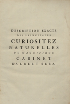 Locupletissimi rerum naturalium thesauri accurata descriptio, et iconibus artificiossimis expressio, per universam physices historiam [...], T. 1 [-2]