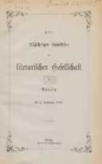 Zur 25 j&auml;hrigen Jubelfeier der literarischen Gesellschaft in Danzig : den 2. September 1860