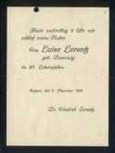 Nekrolog Luise Lorentz