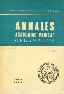 Annales Academiae Medicae Gedanensis, 1979, t. 9