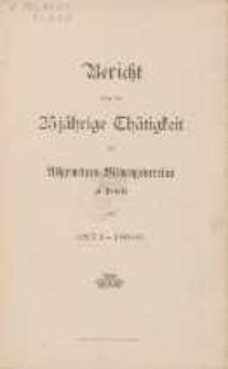 Bericht &uuml;ber die 25 j&auml;hrige Th&auml;tigkeit des Allgemeinen Bildungsvereins zu Danzig : von 1871-1896