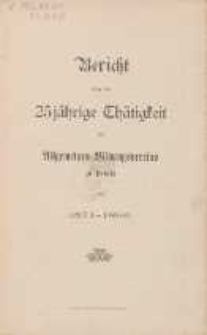 Bericht über die 25 jährige Thätigkeit des Allgemeinen Bildungsvereins zu Danzig : von 1871-1896