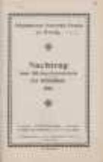 Nachtrag zum B&uuml;cher-Verzeichnis der Bibliothek : 1916