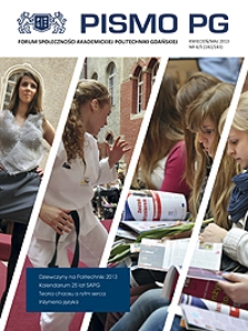Pismo PG : Forum Społeczności Akademickiej Politechniki Gdańskiej, 2013, Nr 4/5 (Kwiecień/Maj)