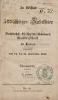 Zur Geschichte der 500jährigen Jubelfeier der Friedrich-Wilhelm-Schützen Brüderschaft zu Danzig : in den Tagen vom 14. bis 18. September 1851