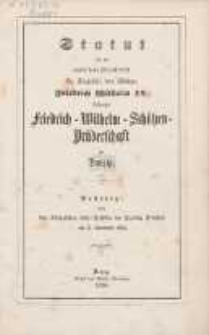 Statut für die unter dem Protektorat Sr. Majestät, des Königs, Friedrich Wilhelm IV stehende Friedrich-Wilhelm-Schützen-Brüderschaft zu Danzig : Bestätigt von dem Königlichen Ober-Präsidio der Provinz Preußen am 17. November 1854