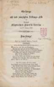 Gesänge am acht und zwanzigsten Stiftungs-Feste des Danziger Allgemeinen Gewerbe-Vereins : am 19. Januar 1856