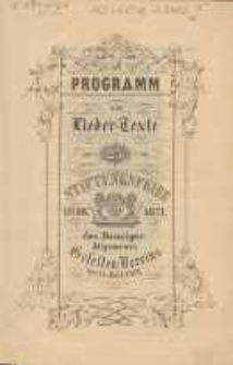 Programm und Lieder-Texte zur 25 ten Stiftungsfeier 1846-1871 des Danziger Allgemeinen Gesellen-Vereins : am 1. Juli 1871.
