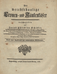 Der weichschaalige Cronen- und Kaulenkafer