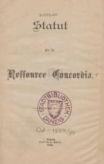 Zur Jubelfeier des hundertjährigen Bestehens der Ressouce Concordia : zu den drei Ringen am 20. März 1890