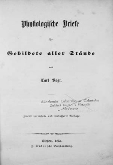 Physiologische Briefe für Gebildete aller Stände