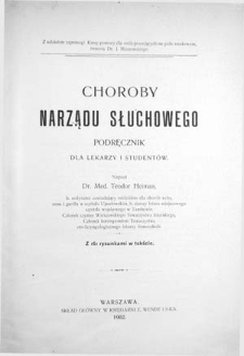 Choroby narządu słuchowego : podręcznik dla lekarzy i studentów