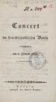 Concert im freundschaftlichen Verein : am 8. Januar 1833