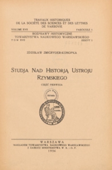 Studja nad historją ustroju rzymskiego. Cz. 1