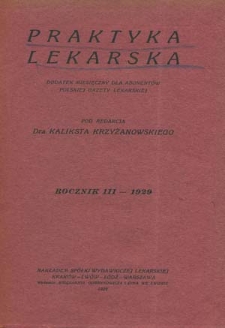 Praktyka Lekarska : miesięczny dodatek bezpłatny do "Polskiej Gazety Lekarskiej" : 1929