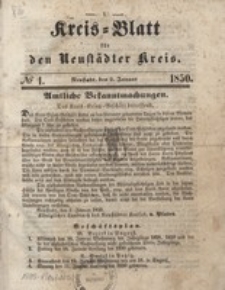 Kreis=Blatt fur den Neustadter Kreis, nr.1,1850