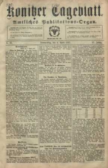 Konitzer Tageblatt.Amtliches Publikations=Organ