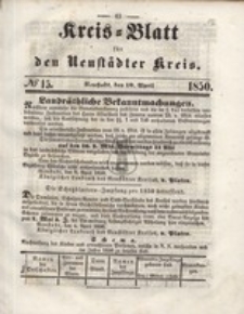 Kreis=Blatt fur den Neustadter Kreis, nr.15,1850