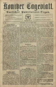 Konitzer Tageblatt.Amtliches Publikations=Organ