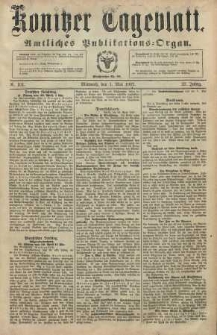 Konitzer Tageblatt.Amtliches Publikations=Organ