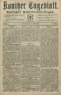 Konitzer Tageblatt.Amtliches Publikations=Organ