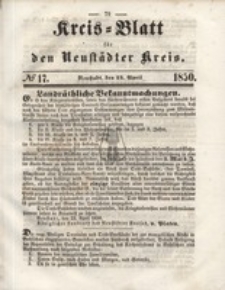Kreis=Blatt fur den Neustadter Kreis, nr.17,1850