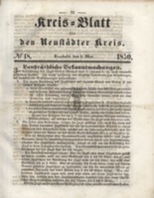 Kreis=Blatt fur den Neustadter Kreis, nr.18,1850