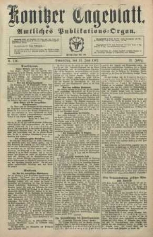 Konitzer Tageblatt.Amtliches Publikations=Organ